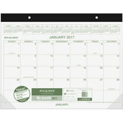 At-A-Glance Recycled Monthly Desk Pad Calendar - 22" x 17" - 12 Months - January-December - 3" x 1.06" Daily Block Size - Headband Binding - Black,