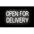 thumbnail image 1 of SpellBrite OPEN FOR DELIVERY LED Sign for Business. 29.3" x 15.0" White OPEN FOR DELIVERY Sign Has Neon Sign Look With Energy Efficient LED Light Source. Visible from 500+ Feet, 8 Animation Settings., 1 of 4