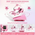 thumbnail image 5 of Adnoom 8 in 1 Heat Press Machine Combo,360°Swing Away Sublimation Heat Transfer 15"x12", Digital shirt Press Machine for Hat Cap Mug Plate,Pink, 5 of 8
