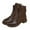 Brown, variant on Lovskoo 2024 Ankle Chunky Boots for Women Round Toe Platform Vintage Elastic Trendy Flat Heel Fall Heeled Booties Shoes Brown