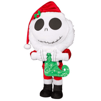 19 inch Holiday Plush Greeter the Nightmare Before Christmas Jack Skellington with Christmas Stocking Disney (All Ages)