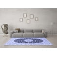 thumbnail image 3 of Ahgly Company Indoor Round Medallion Blue Traditional Area Rugs, 5' Round, 3 of 4
