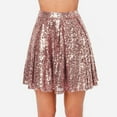 thumbnail image 2 of Sequin Mid Waist Mini Skirt Women Flared Skirt Glitter Sequin Sparkle Dress Fashion Dress, 2 of 6