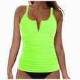 thumbnail image 3 of HCNTES Women Tankini Top Only - Tummy Control Bathing Suit Top Modest Swim Tank Top Swimsuits No Bottom (Y508-Green,M), 3 of 9