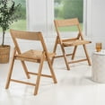 thumbnail image 2 of Kiawah Coastal Modern Wood Woven Seagrass Folding Chair, Natural (Set of 2), 2 of 9
