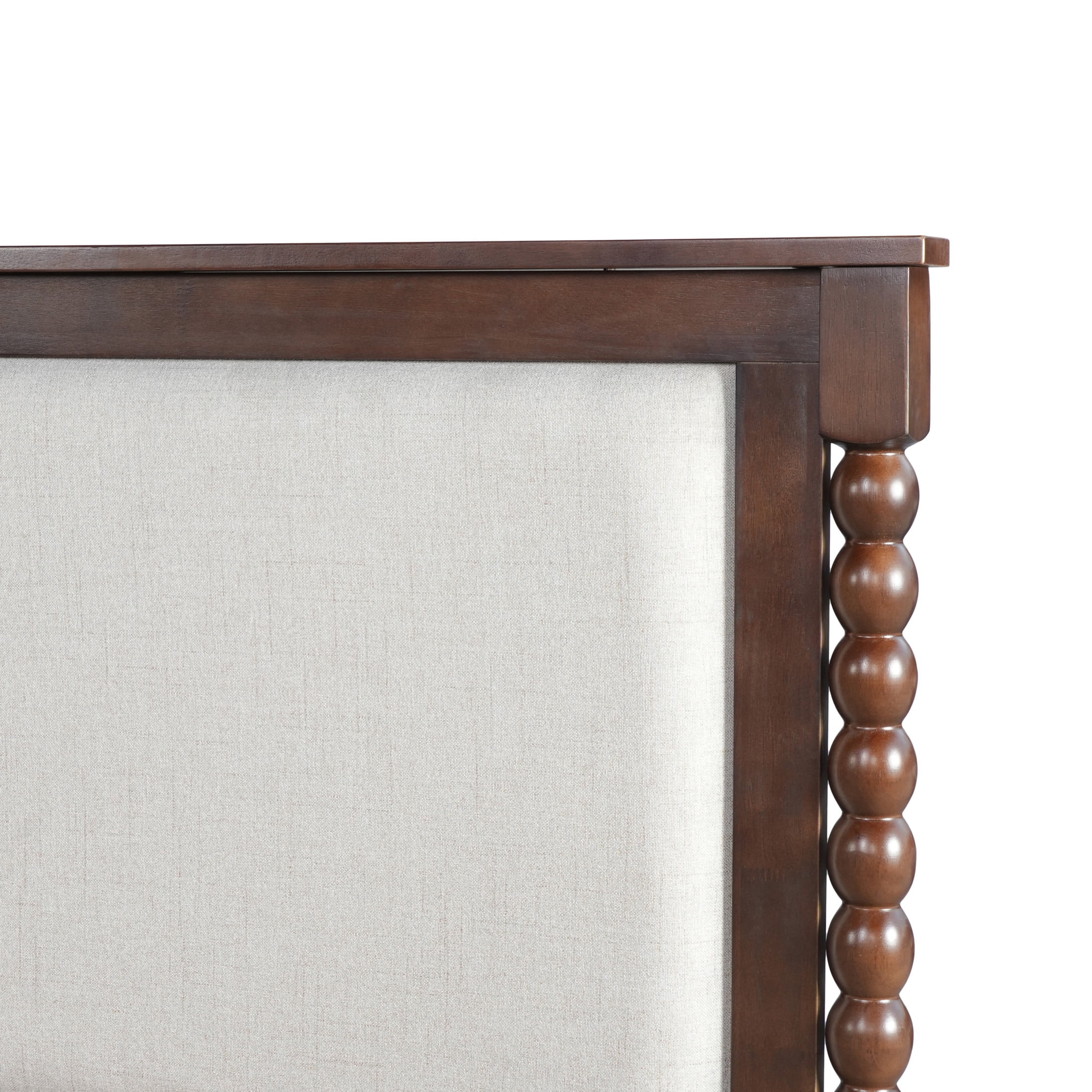 Christopher Knight Home Traditional Wood Bed Frame with Spindle Upholstered Headboard, King Size, Brown