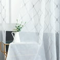 thumbnail image 4 of Topfinel White Sheer Curtains 84 inch Long Geometric Grey Embroidered Diamond Grommet Window Curtains for Living Room Bedroom,Tulle Window Drapes, Light Weight Soft Boho Curtains,54x84 inch,2 Panels, 4 of 7
