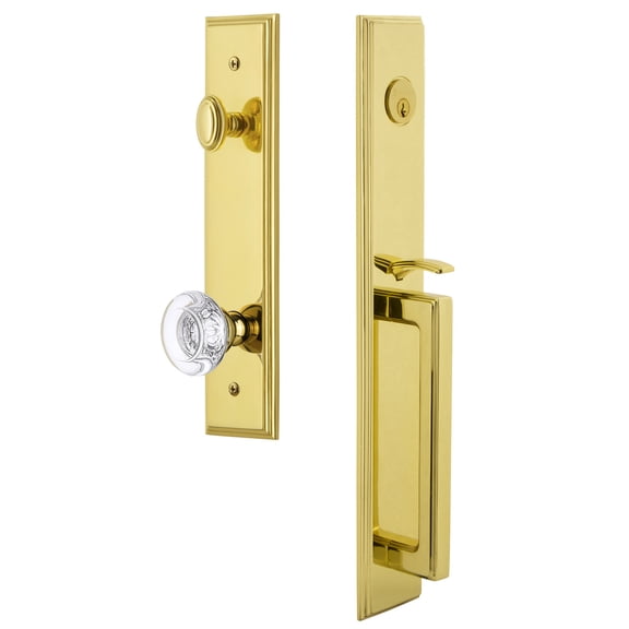 Grandeur 844695 Carre Solid Brass Rose Keyed Entry Single Cylinder Full Plate "D" Grip