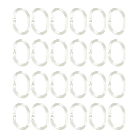 CSChome Shower Curtain Hooks Curtain Hooks C-shaped Transparent Sturdy Great Durability Bath Curtain Rod Hanging Hooks Window Curtain Holder Rings Plastic Shower Curtain Rings