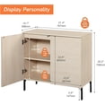 thumbnail image 3 of WAMPAT 31.5" Sideboard Buffet Cabinet with 2 Doors and Adjustable Shelves, Fluted Storage Cabinet, Modern Credenza Coffee Bar Wine Bar Table for Kitchen, Dining Room, Living Room, 3 of 6