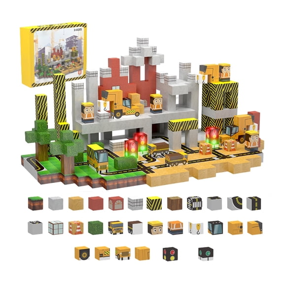 Magnetic Blocks 138PCS Magnetic Building Cubes with Lights, DIY Engineering Building Magnet Toys Toddler, STEM Montessori Sensory Toys, Learning Educational Magnetic Building Blocks for Kids Ages 4-8