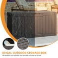 thumbnail image 4 of Uforic 80 Gallon Outdoor Waterproof Resin Deck Storage Box, Lockable, Durable Dark Brown for Patio, Garden & Yard, 4 of 9