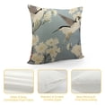 thumbnail image 4 of GOSMITH  Crane Throw Pillow Case Cushion Covers Flying Bird Flower Blue White for Couch Bed Sofa Car Waist, 4 of 5
