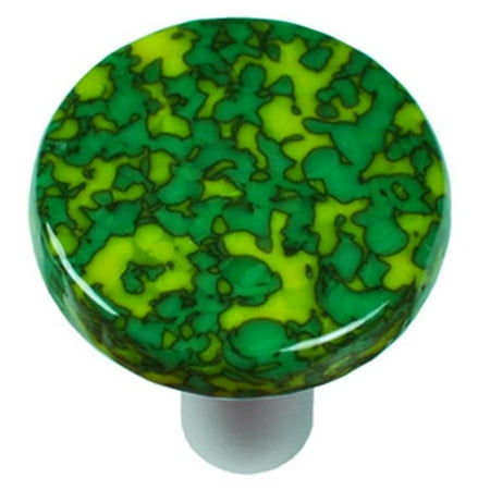 Granite Light Post - Hot Knobs HK8051-KRA Granite Sunflower Yellow & Jade Green Round Glass Cabinet Knob - Aluminum Post