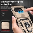 thumbnail image 4 of For Google Pixel 10a 6.3" Slim Fit With Slide Camera Cover & Rotated Ring Kickstand,Shockproof Phone Case,Gold,For Google Pixel 10a, 4 of 9