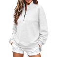 thumbnail image 2 of Vivianyo HD Women's Half Zip Sweatshirt, Longline Long Sleeve Pullover, Fall Marled Knit Top for Daily Outings and Casual Lounging, Sizes S-3XL, 2 of 8