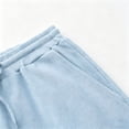 thumbnail image 6 of PWPSG Womens Straight Leg Pants, Drawstring Waist Waffle Knit Texture, Soft Textile Material in Flowy Fit for Daily Casual Wear Blue L, 6 of 8