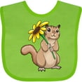 thumbnail image 3 of Inktastic Cute Chipmunk with Sunflower Boys or Girls Baby Bib, 3 of 4