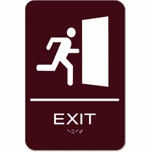 

Exit Graphic Sign - Styrene-Brown / White(2 Units)