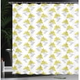 thumbnail image 4 of Ambesonne Floral Shower Curtain, Lily Flowers Sketch Art, 69"Wx84"L, Yellow Grey, 4 of 5