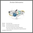 thumbnail image 5 of Gem Stone King 925 Silver and 10K Yellow Gold Ring Round/Cabochon White Simulated Opal and Vivid Persian Blue Moissanite (1.02 Cttw, Size 5), 5 of 5