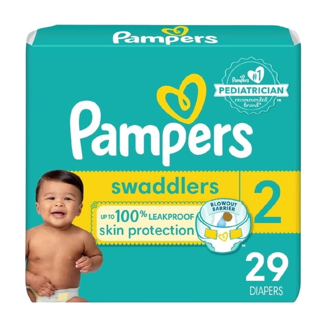 Pañales Pampers swaddlers etapa 2 unisex 29 pzas