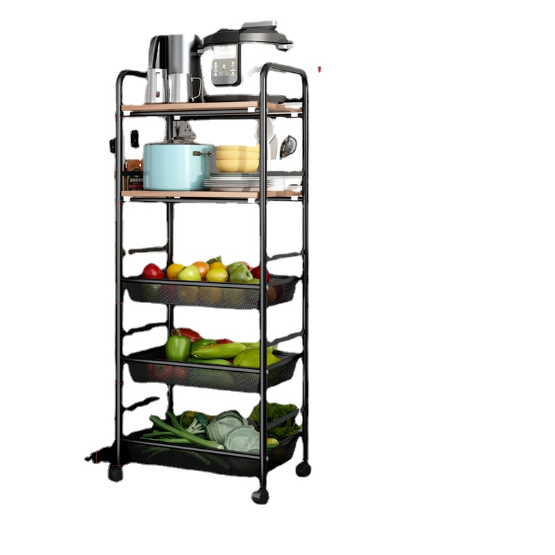 Kitchen vegetable rack floortoceiling multilayer rotating