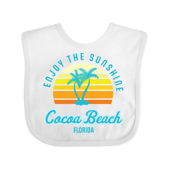Inktastic Summer Enjoy the Sunshine Cocoa Beach Florida in Blue Boys or Girls Baby Bib