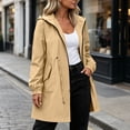 thumbnail image 5 of Xaqiouau Womens Waterproof Rain Jacket Hooded Lightweight Raincoat Casual Windbreaker Long Outdoor Coat With Pockets, 5 of 8