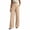 #02 Beige 【Mix & Match: Stock Up on Your Favorite Colors】, variant on Women's Casual Loose Fit Long Pants in Soft Flowing Drape, Pull On Elastic Waist Comfortable Solid Color, Polyester Lightweight Everyday Wear, Versatile for Work, Office, Lounge,