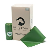 Pet & Posh Large Leakproof Unscented Dog Waste Bags, 120 Count