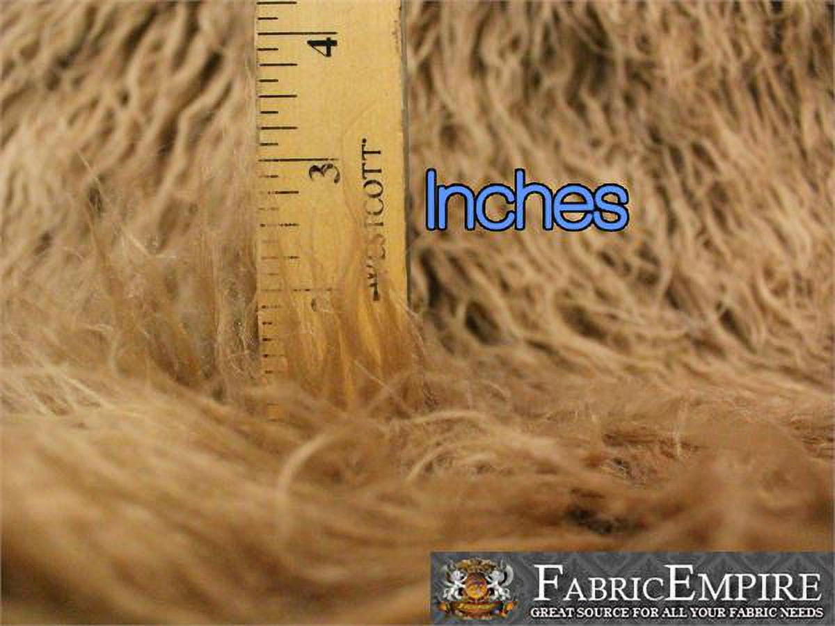 Faux Fur Long Pile Curly Fabric ALPACA TAUPE / 60" Wide / Sold by the Yard