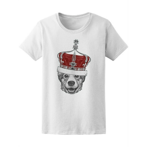 Smartprints Womens Graphic Tee - Welsh Corgi With Crown - Regular Fit 100% Cotton