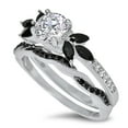 thumbnail image 3 of LaRaso & Co Sterling Silver His Hers Wedding Ring Set TRIO Unique Matching Rings for Bride Groom 6/8, 3 of 6