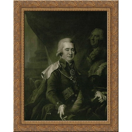 Ilya Andreevich Bezborodko 24x20 Gold Ornate Wood Framed Canvas Art by Dmitry Levitzky