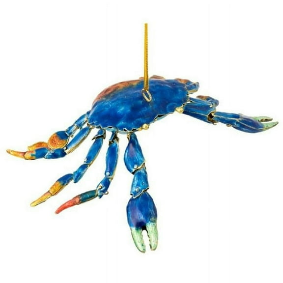 Cloisonne Articulated Blue Crab Hanging Ornament