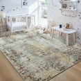 thumbnail image 3 of Living Room Rug 7x10 Beige Area Rugs Machine Washable Abstract Boho Large Rug Non-Slip Non-Shedding Faux Wool Indoor Vintage Carpet for Bedroom, Classroom, Dining Room, Kids Playroom, 3 of 7