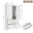 thumbnail image 5 of ShiKeyi 70" Tall Metal Wardrobe Cabinet with 1 Drawer and Hanging Rod, 2 Doors Wardrobe Closet with Shelf for Bedroom, White, 5 of 10