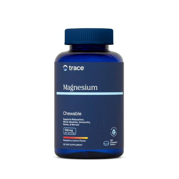 Trace Minerals Magnesium Chewable - Calm Support for Adults - Cardiovascular Health, Bone Strength & Immune Support - Chewable Supplement - Raspberry Lemon - 120 Count (30 Servings)