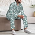 thumbnail image 7 of Daiia Floral for Men's Long-Sleeved Pajama Set – Soft & Comfortable Sleepwear Button-Up Pajamas Cozy Lounge Wear-X-Large, 7 of 7