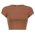 thumbnail image 3 of Hiiyo T-Shirt Court pour Femme à Manches Courtes, Col Ras du Cou, Coupe Ajustée, T-Shirt d'Été, Tailles TG, 3 of 3