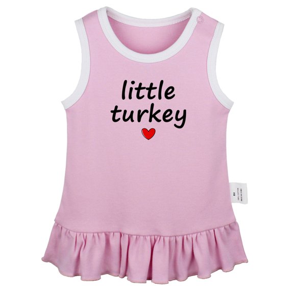 Little Turkey Funny Dresses For Baby, Newborn Babies Skirts, Infant Princess Dress, 0-24M Kids Graphic Clothes (Pink Sleeveless Dresses, 12-18 Months)