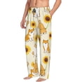 thumbnail image 2 of Kll Mens Pajama Pants For Men,Mens Lounge Pants,Funny Gifts For Men,Men'S Pajama Bottoms-Shiba Inu Dog And Sunflower, 2 of 9
