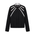 thumbnail image 3 of Fldy Kids Girls Figure Skating Jackets Athletic Jacket Sweatshirts Ice Skating Gym Training Tops Silver 14, 3 of 5