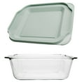 thumbnail image 3 of Pyrex 222-D 2.5Qt Deep Glass Baking Dish and 222-PC 2qt Sage Green Lid (2-Pack), 3 of 5