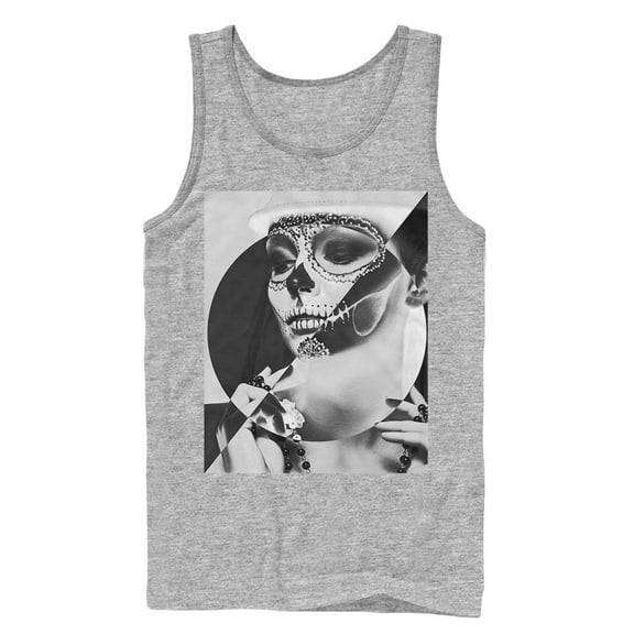 Men's Lost Gods Sugar Skull Portrait Tank Top Athletic Heather Large