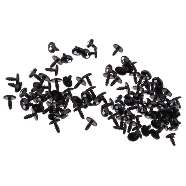Globos oculares de plástico blanco y negro de 100 piezas de para muñecas y juguetes, accesorios para manualidades, nuevo Baoblaze Ojos de muñeca 16 mm