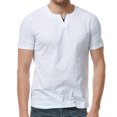 thumbnail image 3 of Jinda Men's V Neck Top Short Sleeve Tshirt Cotton Soft Lightweight Sports Casual Spring Fashion T-shirt White Large, 3 of 4