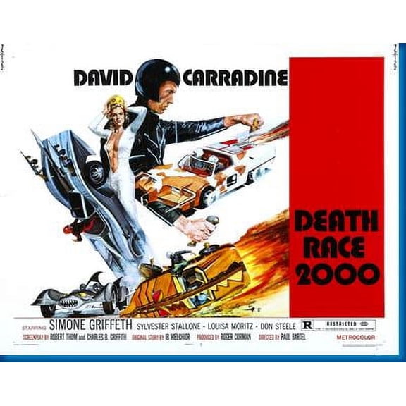 Deathrace 2000 David Carradine Movie Metal Sign 8inx 12in Print on Metal 8x12 Square Adults AB Posters
