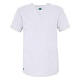 thumbnail image 2 of Adar Universal Unisex Scrub Set - Unisex V-Neck Scrub Top & Tapered Drawstring Scrub Pants - 907 - White - XL, 2 of 5